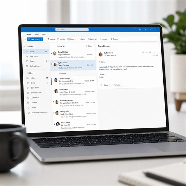 Outlook e contas de e-mail